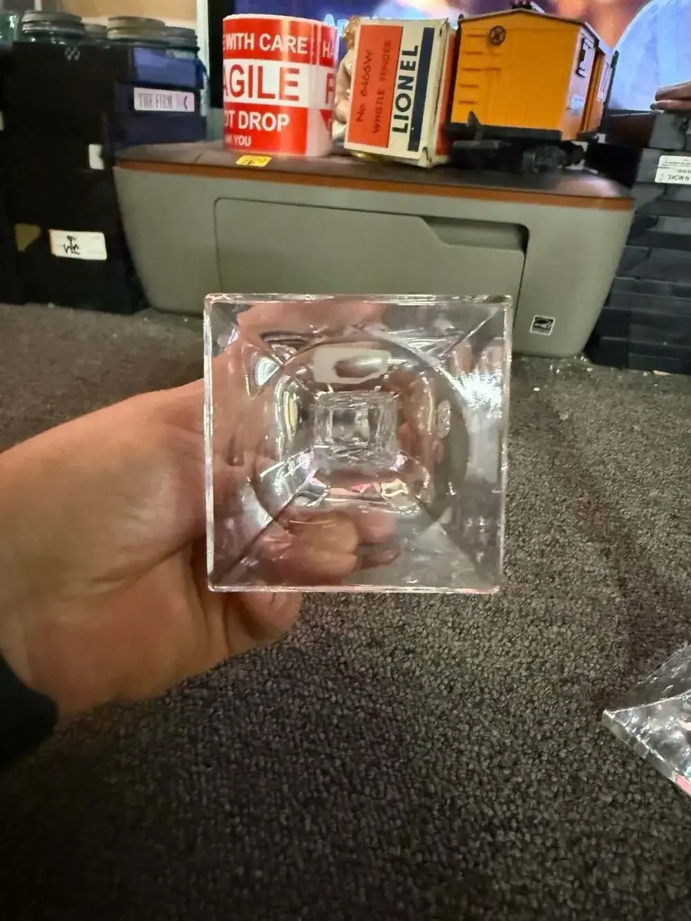 Pair of Mikasa Deco Crystal Taper Candle Holders